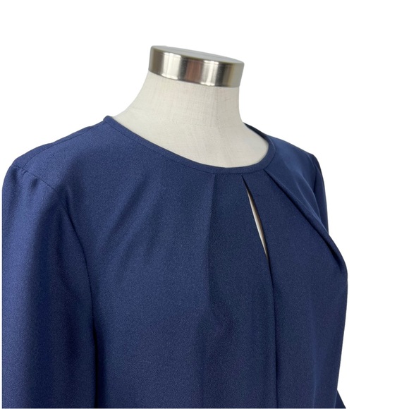 Draper James Nassau Navy Solid Keyhole Dress Size 14 - Picture 3 of 8